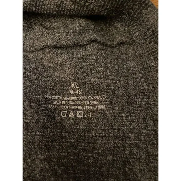 Levi's men's grey cotton knit long sleeve 1/4 button crew neck t-shirt size XL - Picture 8 of 8